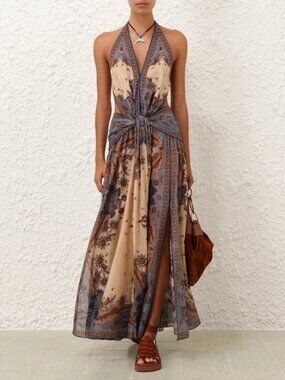 NWOT! Zimmermann Women's Ascension Halter Maxi Dress